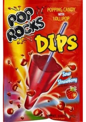 Sucette Pop Rocks À Tremper Dans Bonbons Pétillants - Fraise Surette 18 G